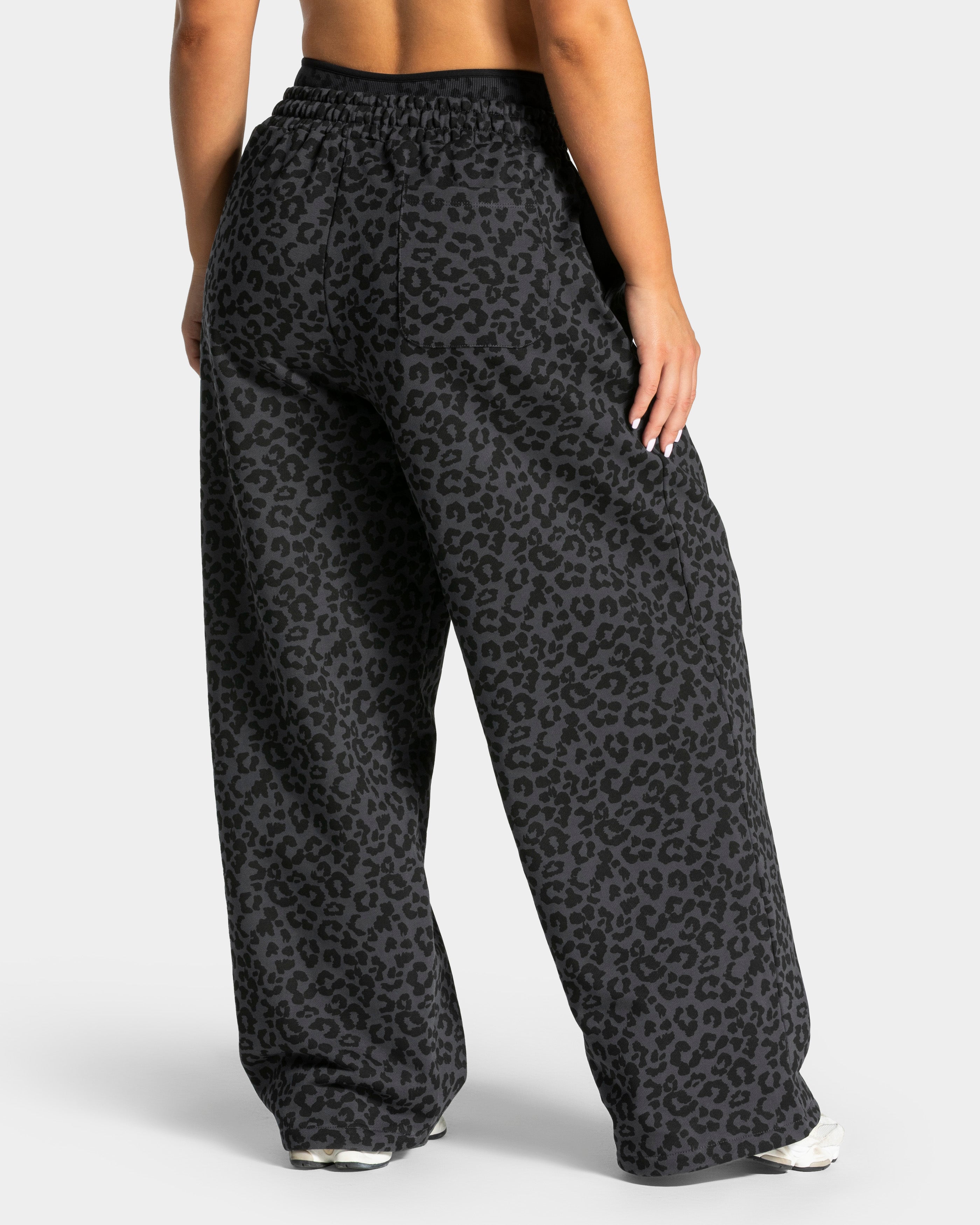 Pantalon de jogging Wide Leg Contrastline « léopard noir »