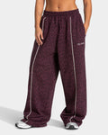 Pantalon de jogging Wide Leg Contrastline « léopard Merlot »