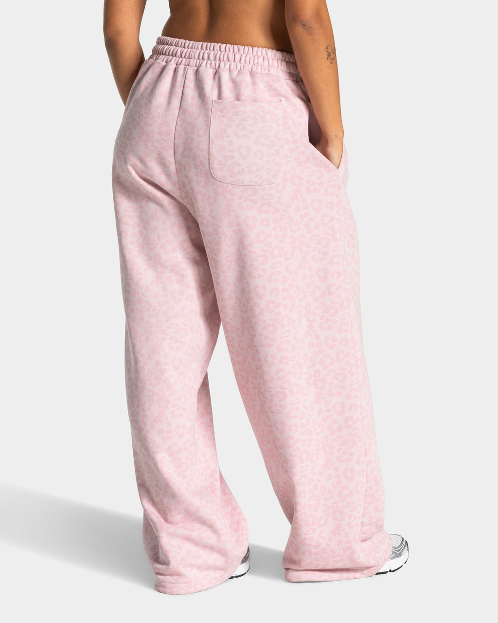 Pantalon de jogging Wide Leg Contrastline « léopard rose »