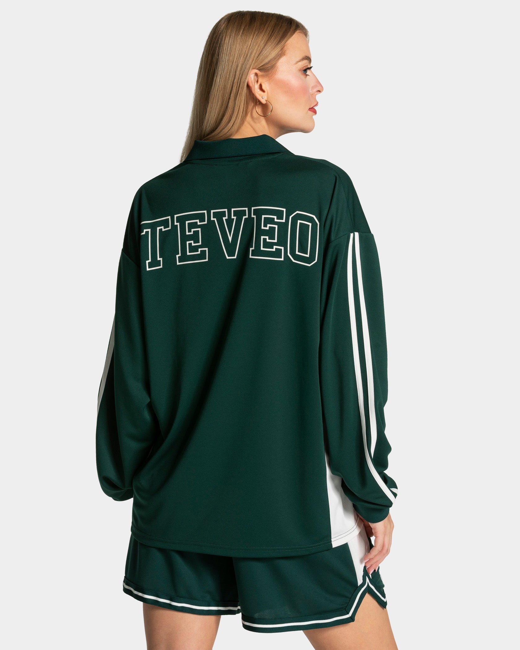 Polo à manches longues Football « Vert foncé »