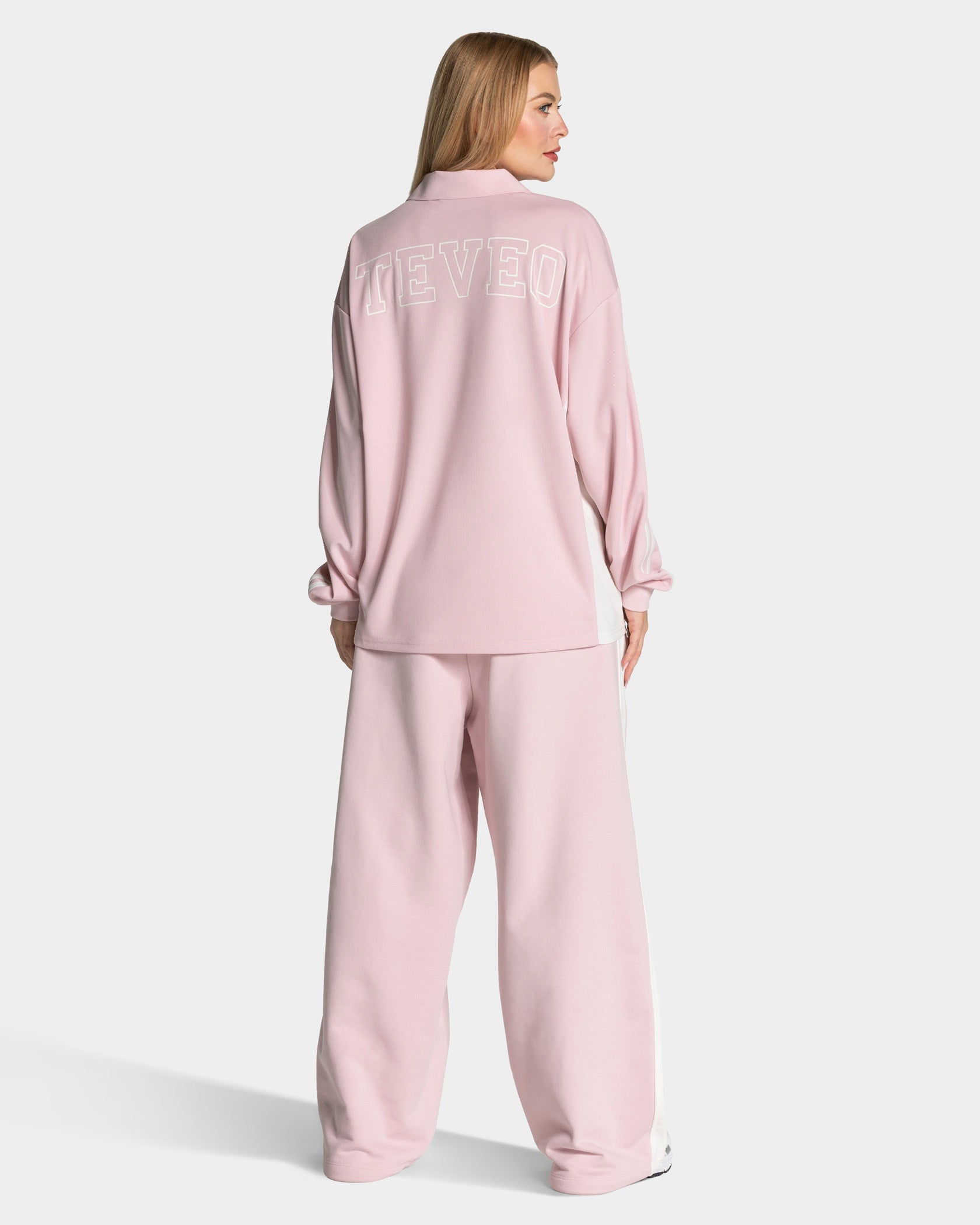 Polo à manches longues Football « Rose »