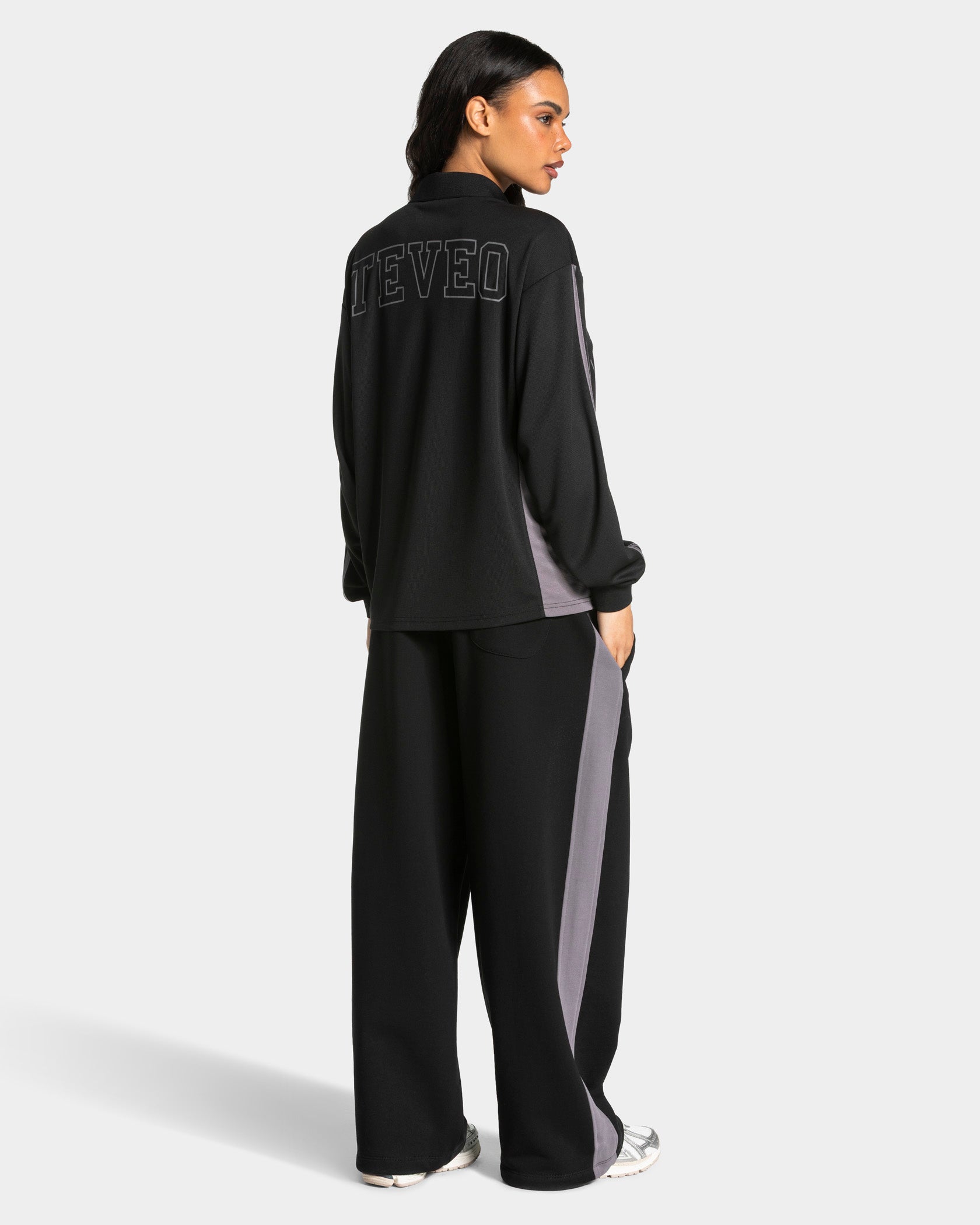 Polo à manches longues Football « Noir »