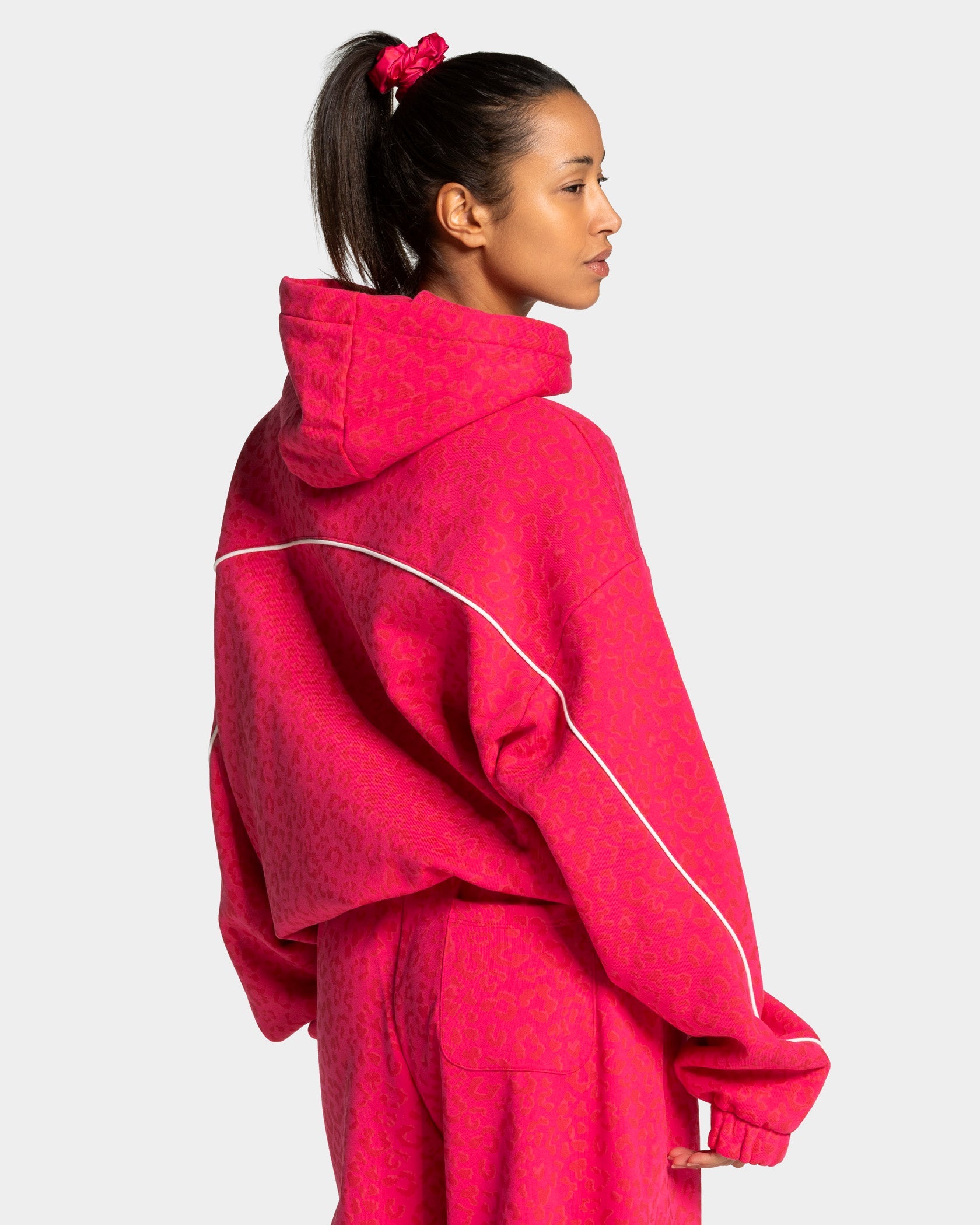 Sweat à capuche Contrastline « Léopard Berry »