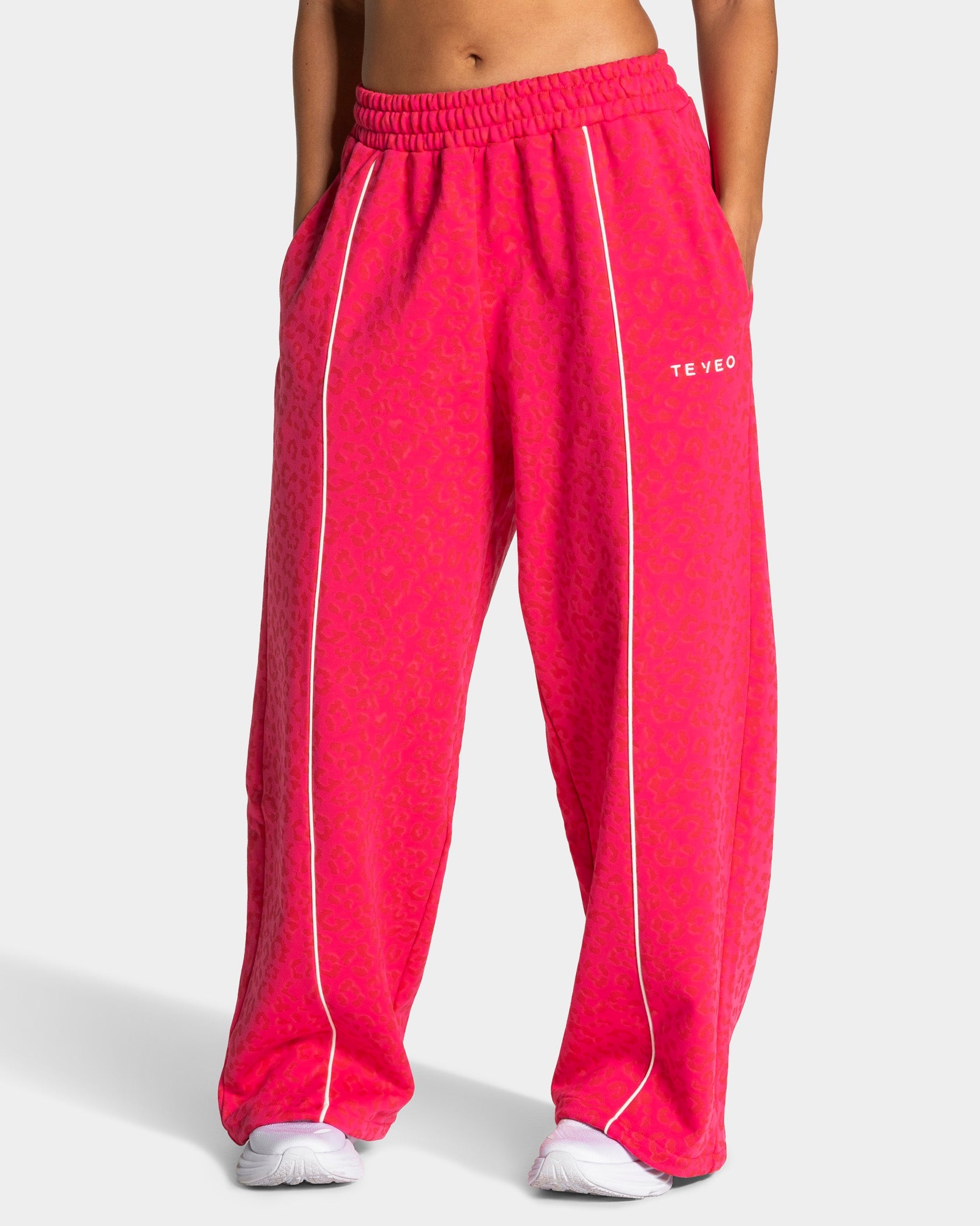 Pantalon de jogging Wide Leg Contrastline « Léopard Berry »