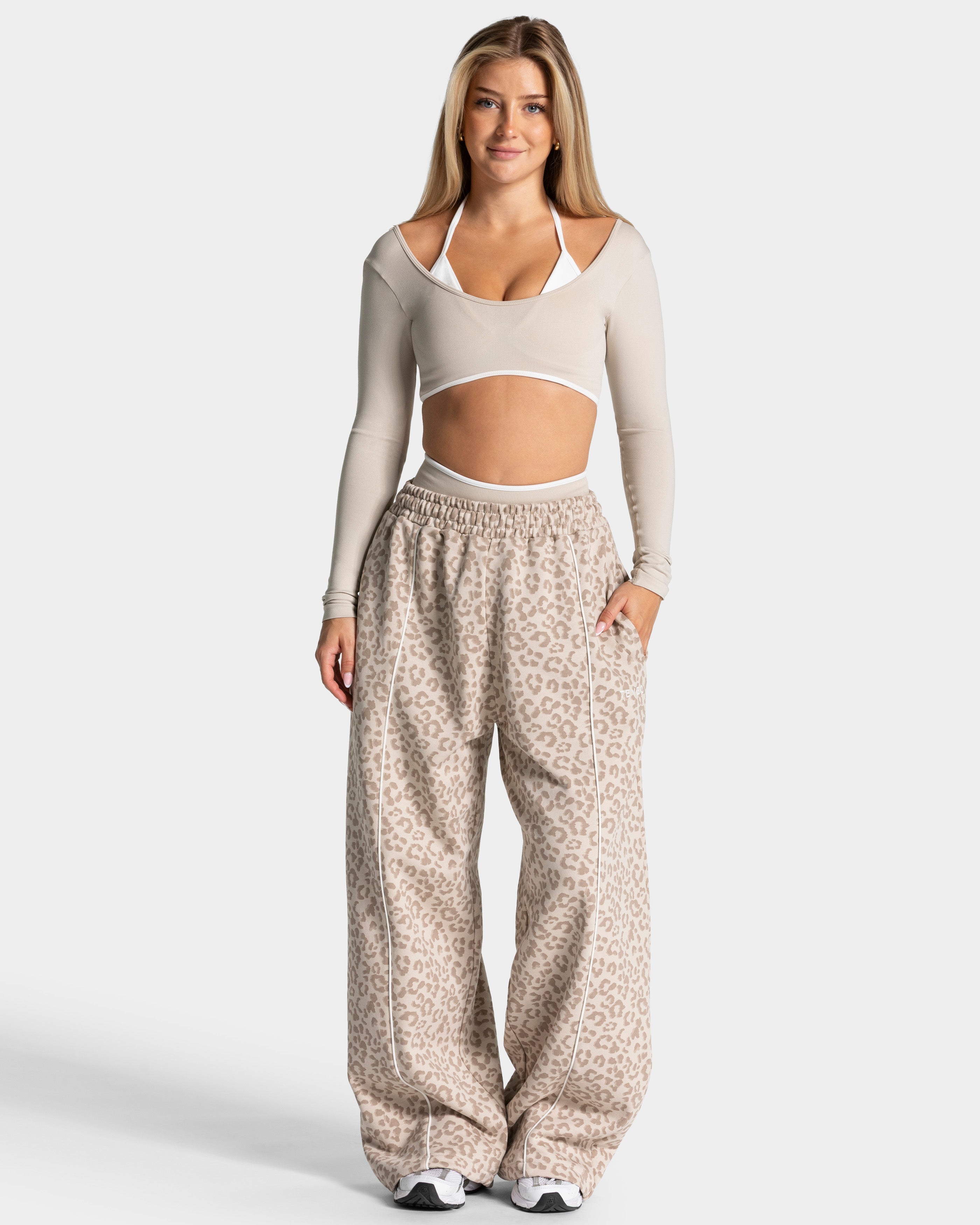 Pantalon de jogging Wide Leg Contrastline « léopard »